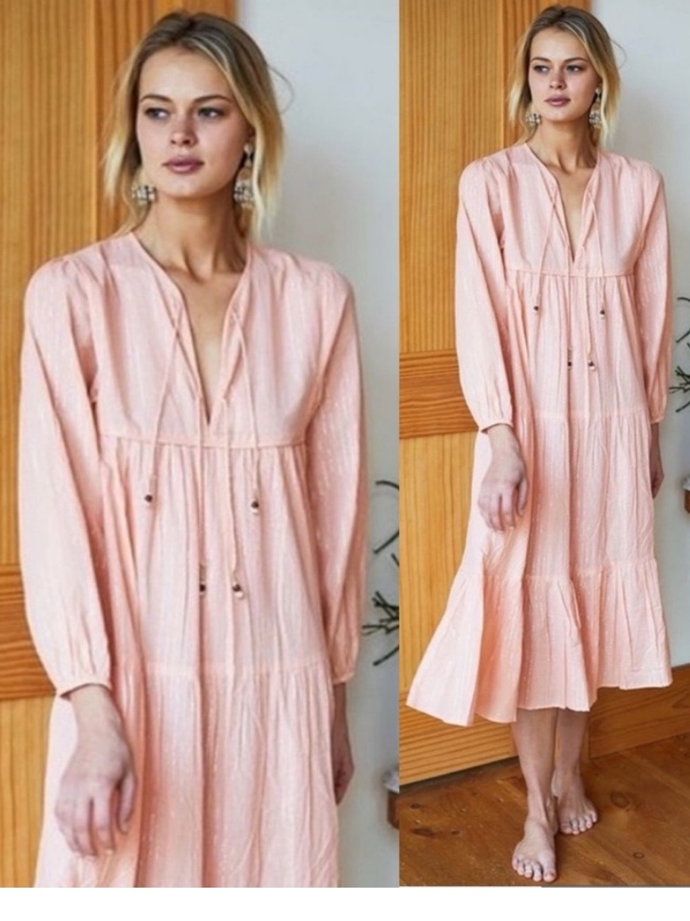 NWT India Collection Emerson Fry Heirloom Dress Orange Sherbet Small